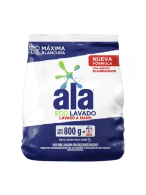 Jabon en polvo Ala eco lavado a mano x 800 Gs.